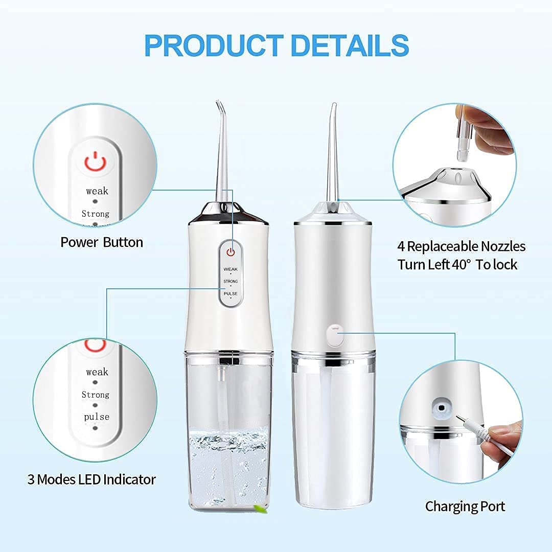 NUVIO NUVIO Portable Cordless Oral Irrigator Water Flosser | 3 Modes High-Pressure Dental Water Jet - Image 6