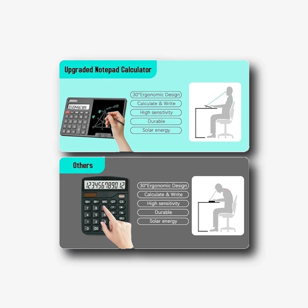 2-in-1 Smart Calculator | 6-Inch LCD Writing Tablet & Notepad