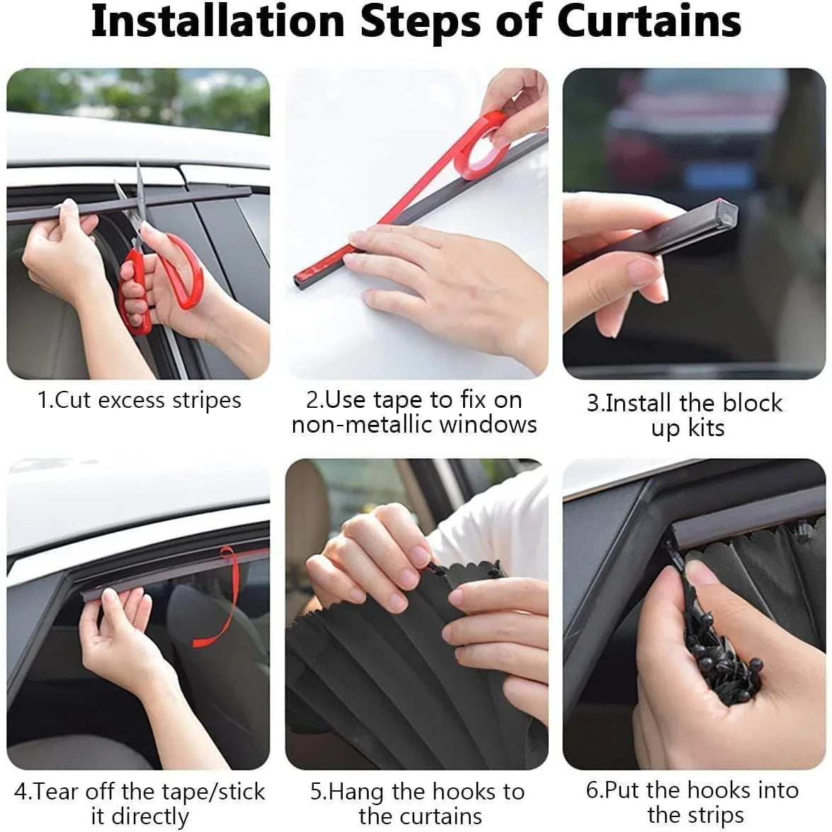 Car Window Curtains | 4 Pcs UV Protection Set