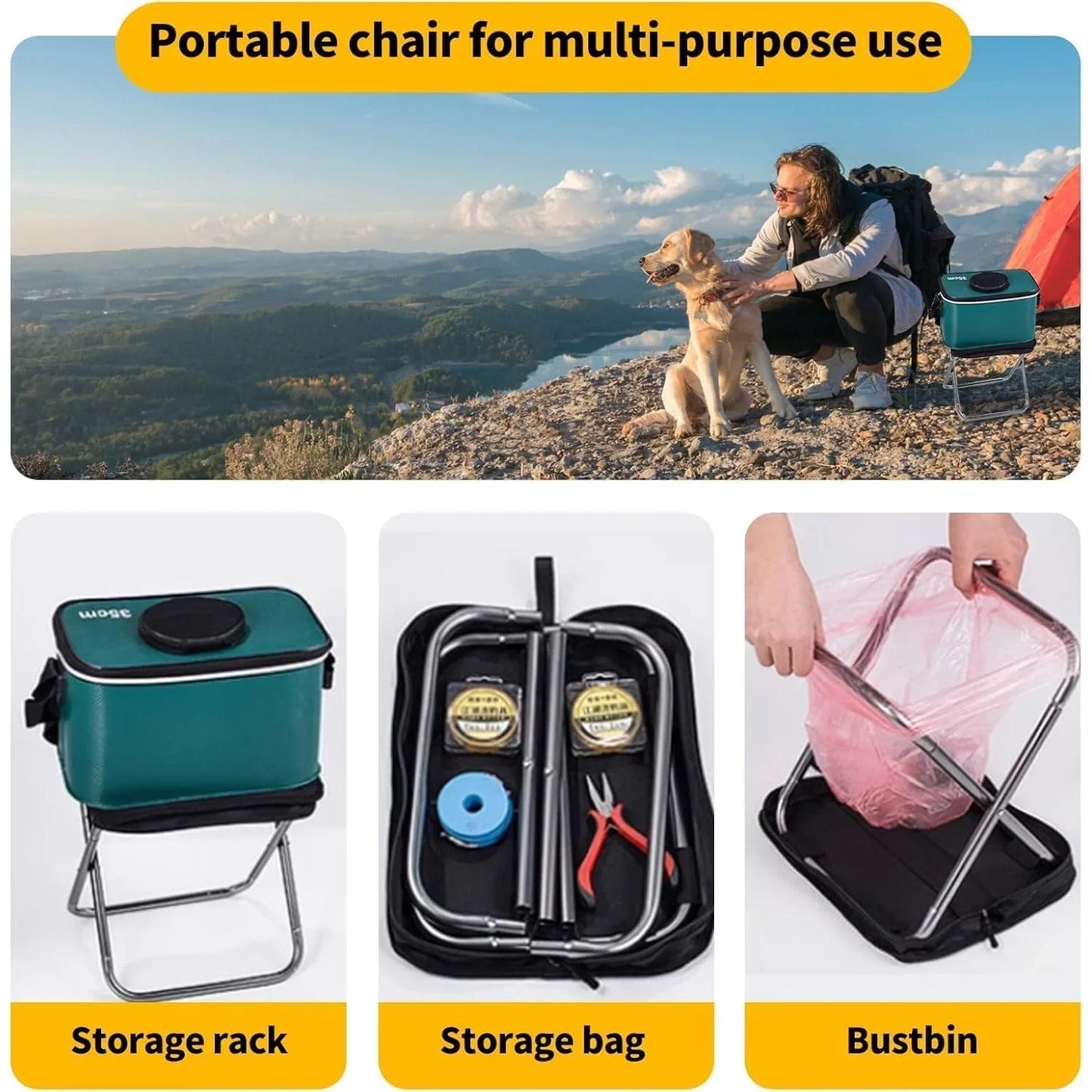 Portable Retractable Folding Stool | Heavy-Duty | Outdoor Camping