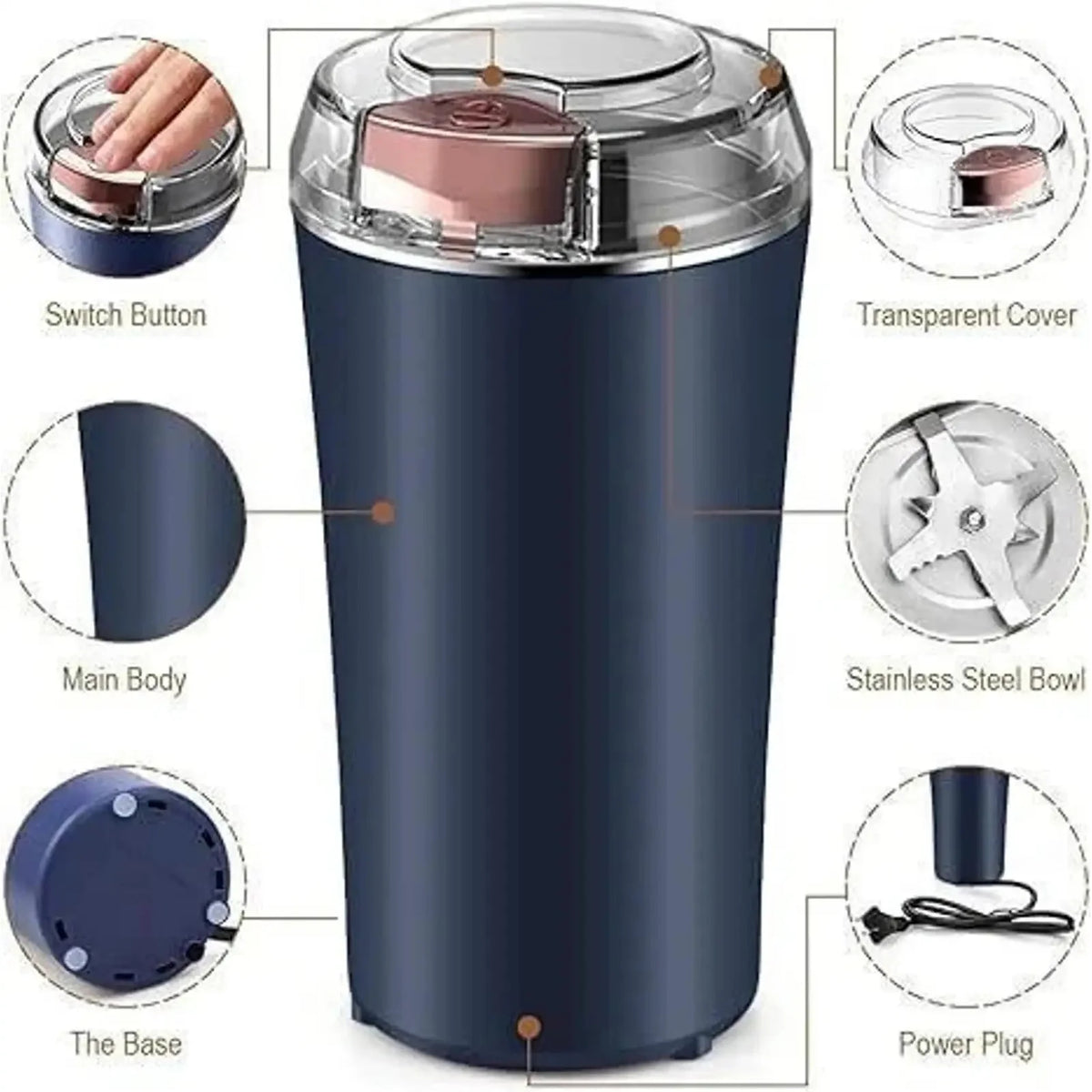 Stainless Steel Coffee Bean & Spice Grinder Machine