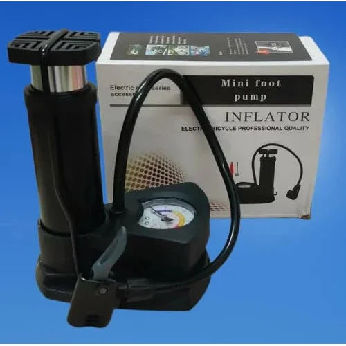 Foot Pump Inflator | Portable Tyre Air Pump with Pressure Gauge