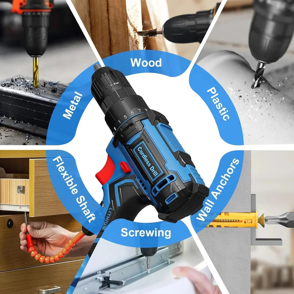 Professional Cordless Electric Drill Machine Kit