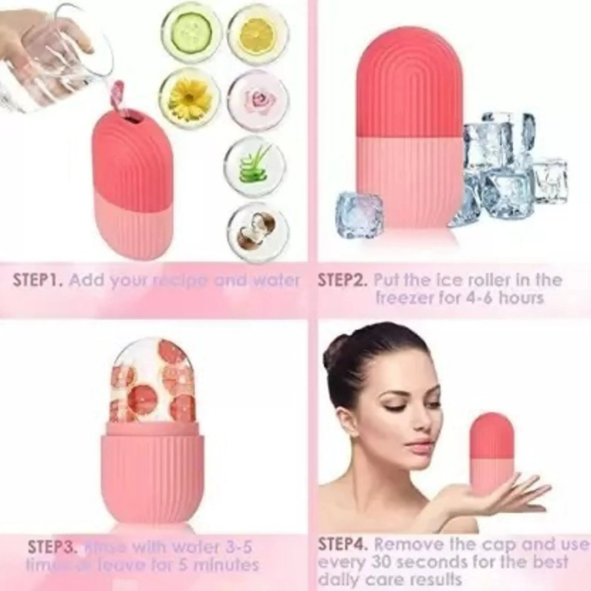 Face Ice Roller for Puffiness, Wrinkles & Skin Care