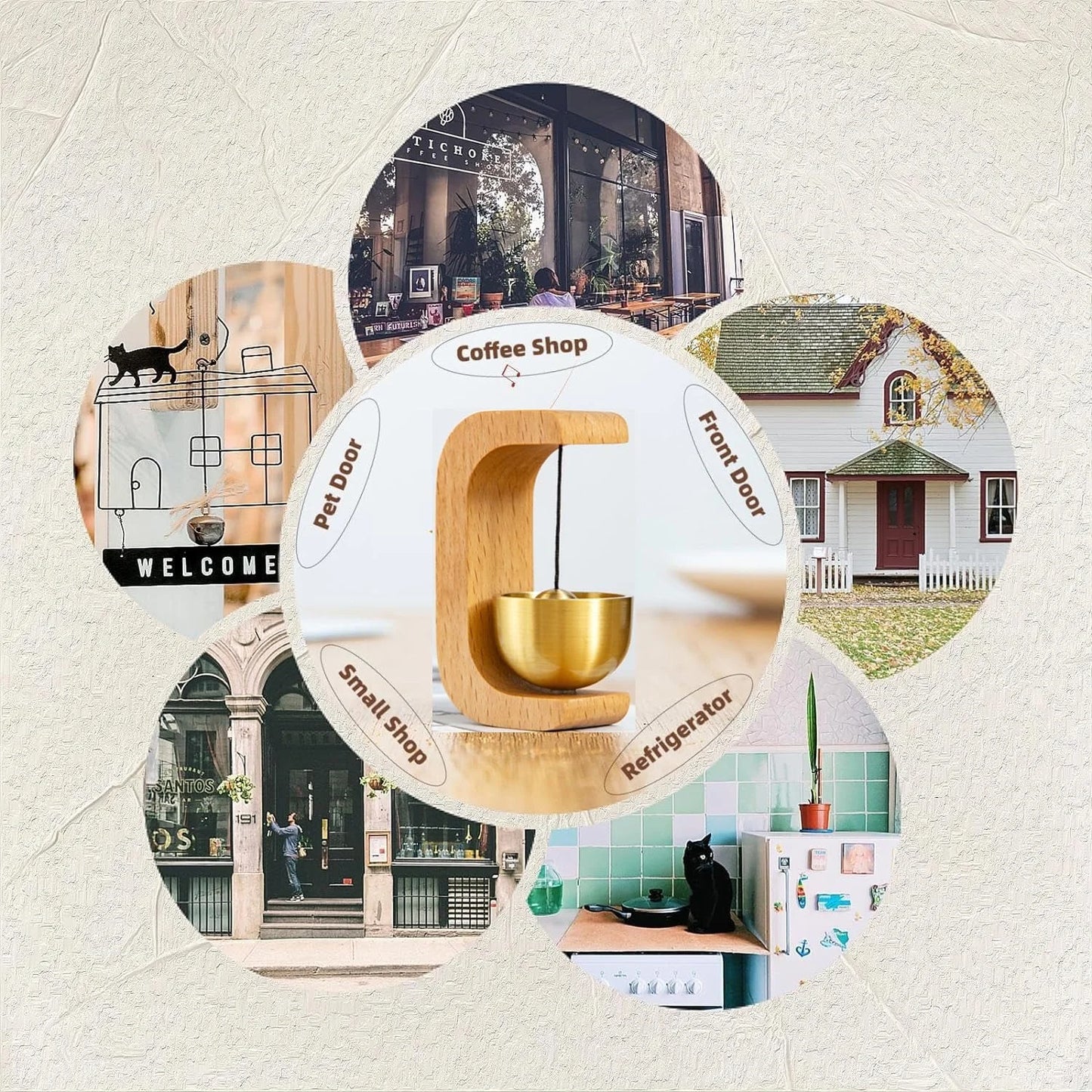 Aesthetic Handmade Wooden Magnetic Bell