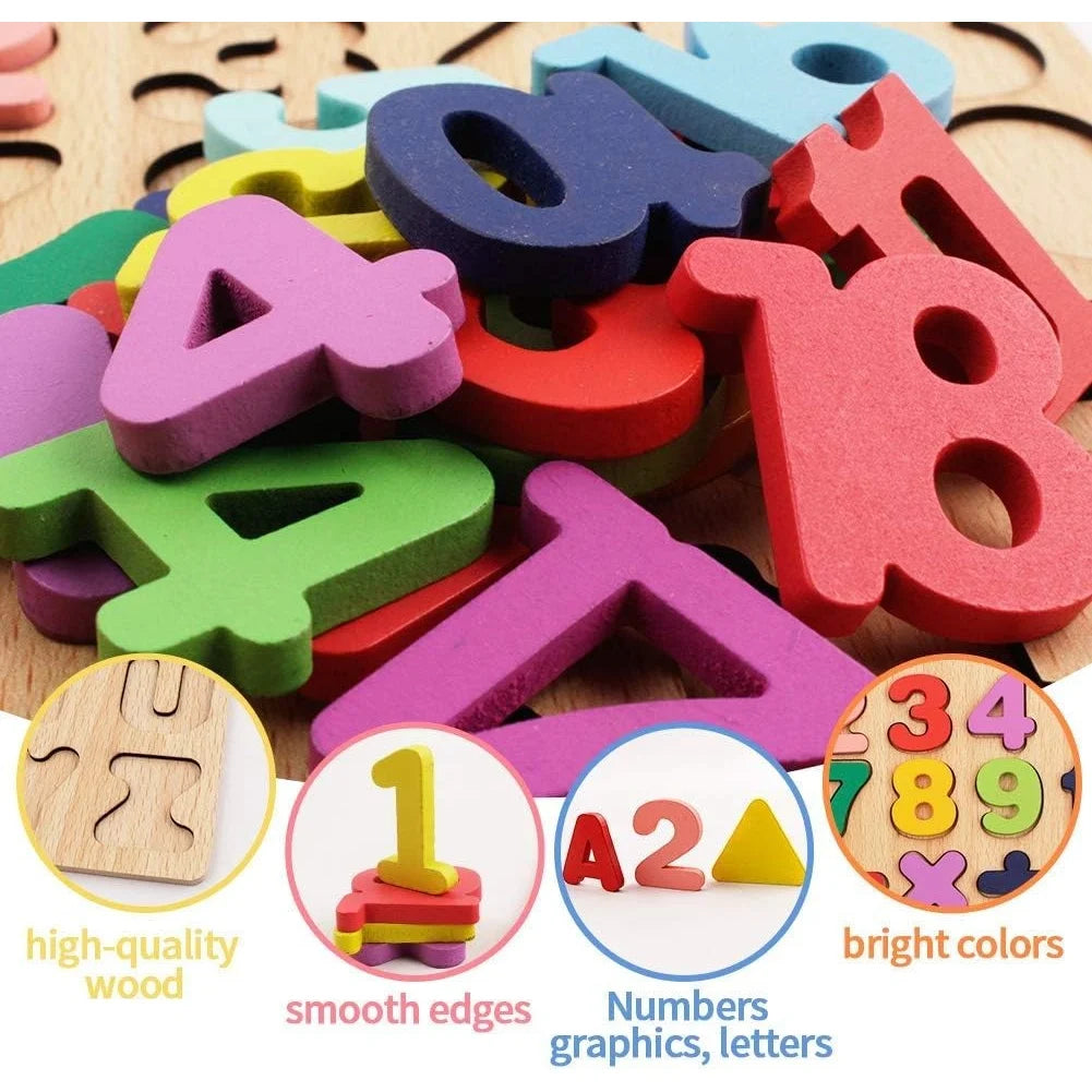 3D Wooden Educational Jigsaw Puzzle Set | Toddlers & Kids