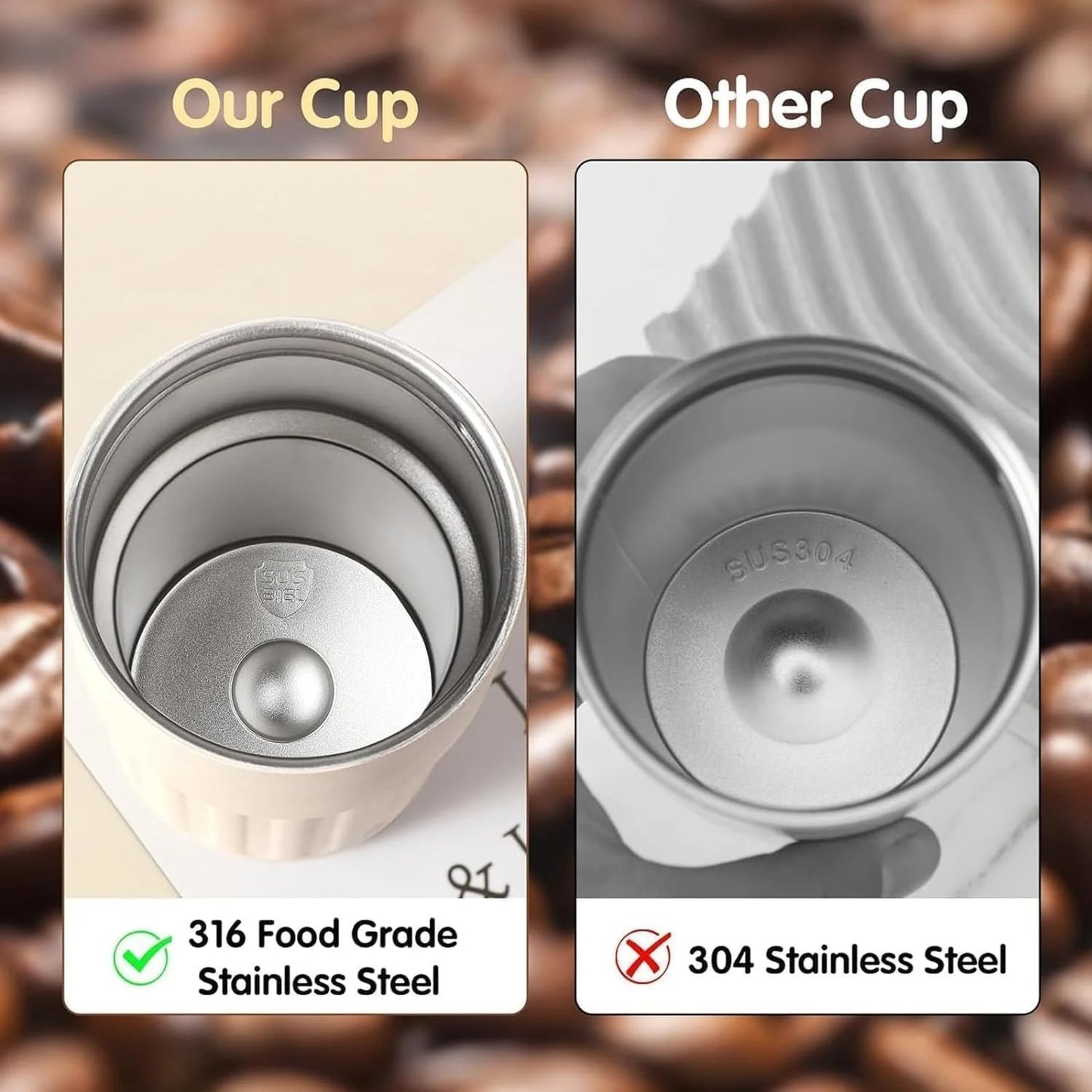 Insulated Stainless Steel Coffee Mug | Smart Temperature Display