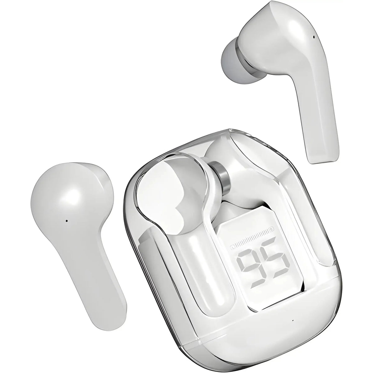 True Wireless Earbuds | LED Power Display & Transparent Case