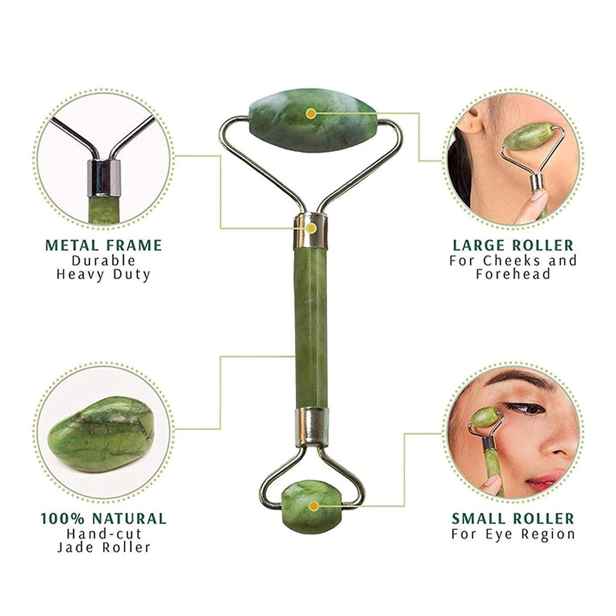 Natural Jade Roller & Gua Sha Set
