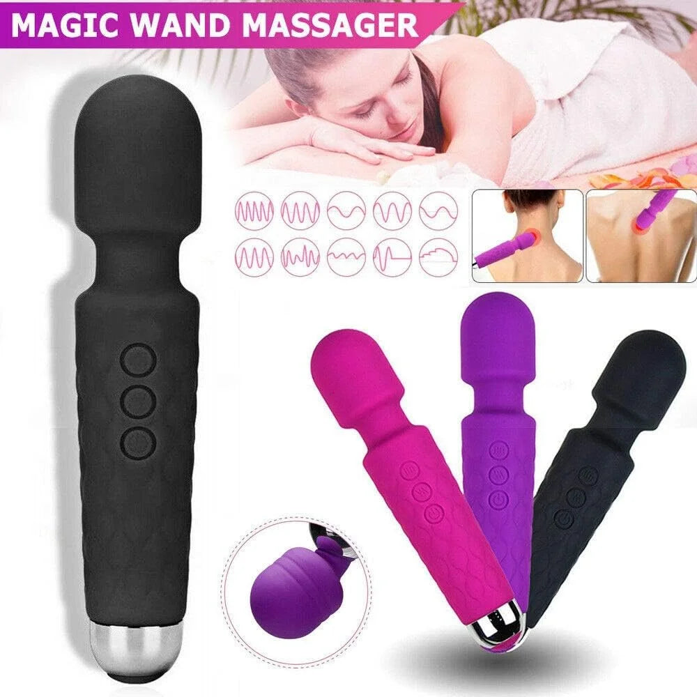8-Speed Cordless Wand Massager | Muscle Pain Relief & Relaxation
