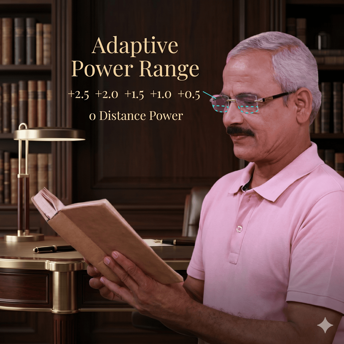 Rimless Auto-Adjusting Bifocal Reading Glasses