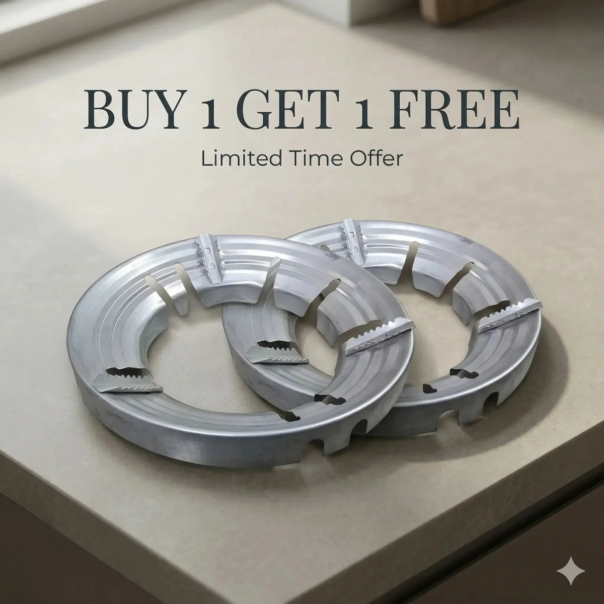 Stainless Steel Gas Saver Ring | Windproof Flame Booster (Buy 1 Get 1 Free)