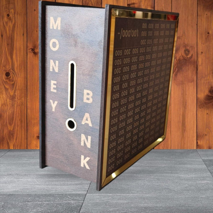 Savings Challenge Piggy Bank- 1 Lakh Wooden Money Bank