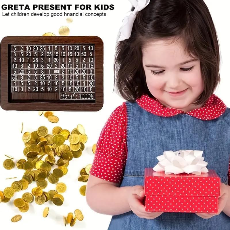 Savings Challenge Piggy Bank- 1 Lakh Wooden Money Bank
