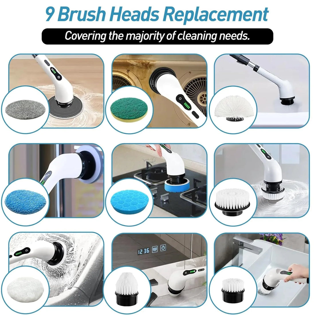 9 in 1 Electric Scrubber Brush