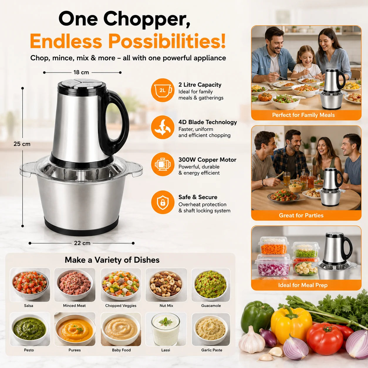 Food Chopper & Meat Grinder