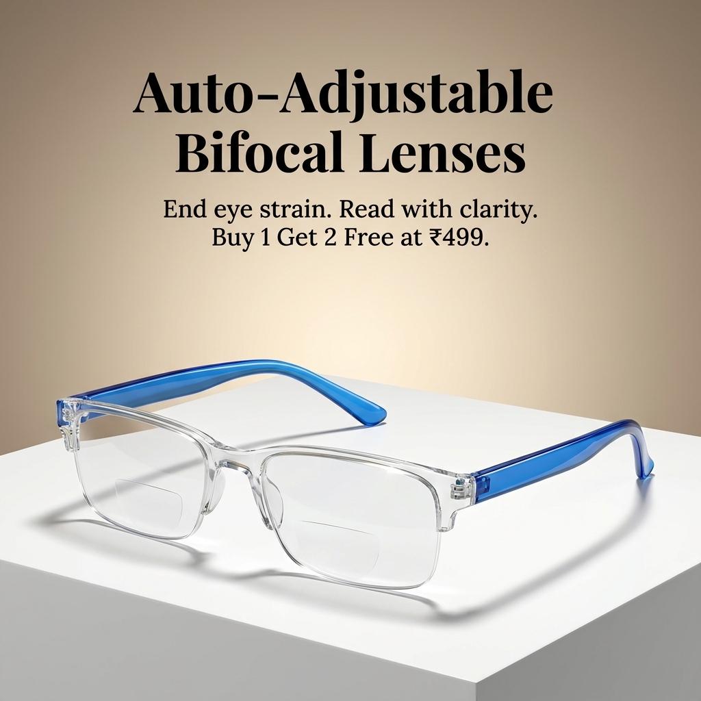 Auto-Adjusting Bifocal Reading Glasses (Anti-Blue Light)
