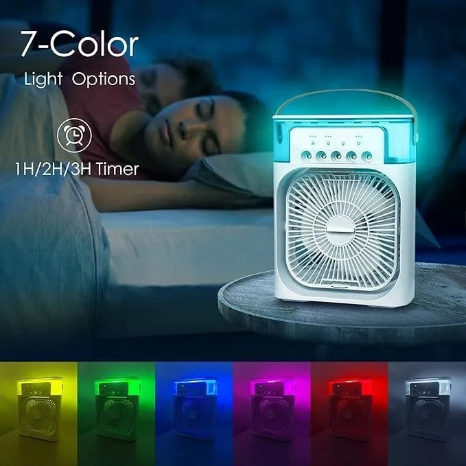 Mini Air Cooler with Water Mist & Glowing Light