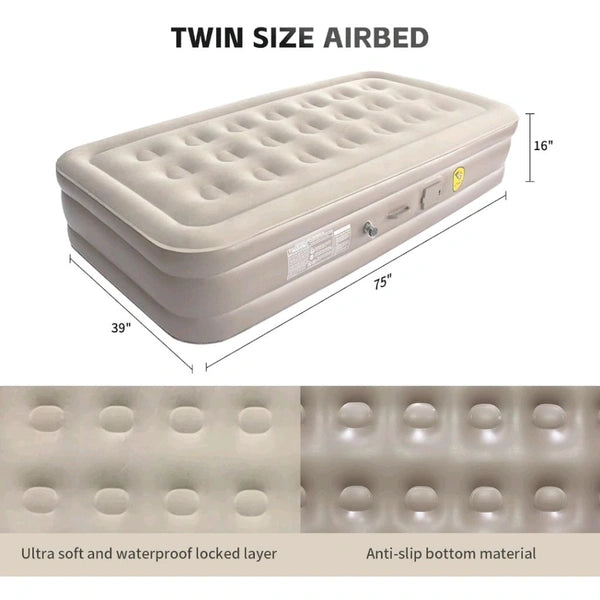 Inflatable Mattress with Built-in Pump