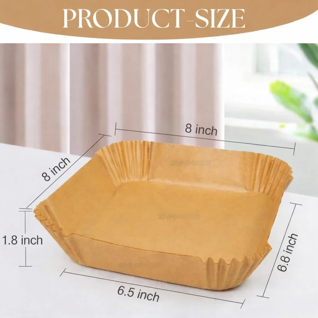 Non-Stick Disposable Paper Liners for Air Fryer (Pack of 100)