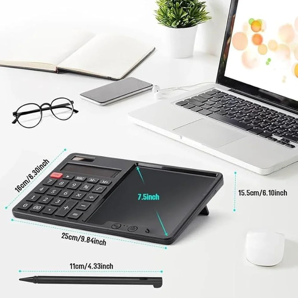 2-in-1 Smart Calculator | 6-Inch LCD Writing Tablet & Notepad