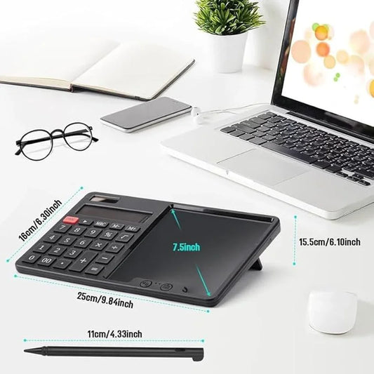 2-in-1 Smart Calculator | 6-Inch LCD Writing Tablet & Notepad