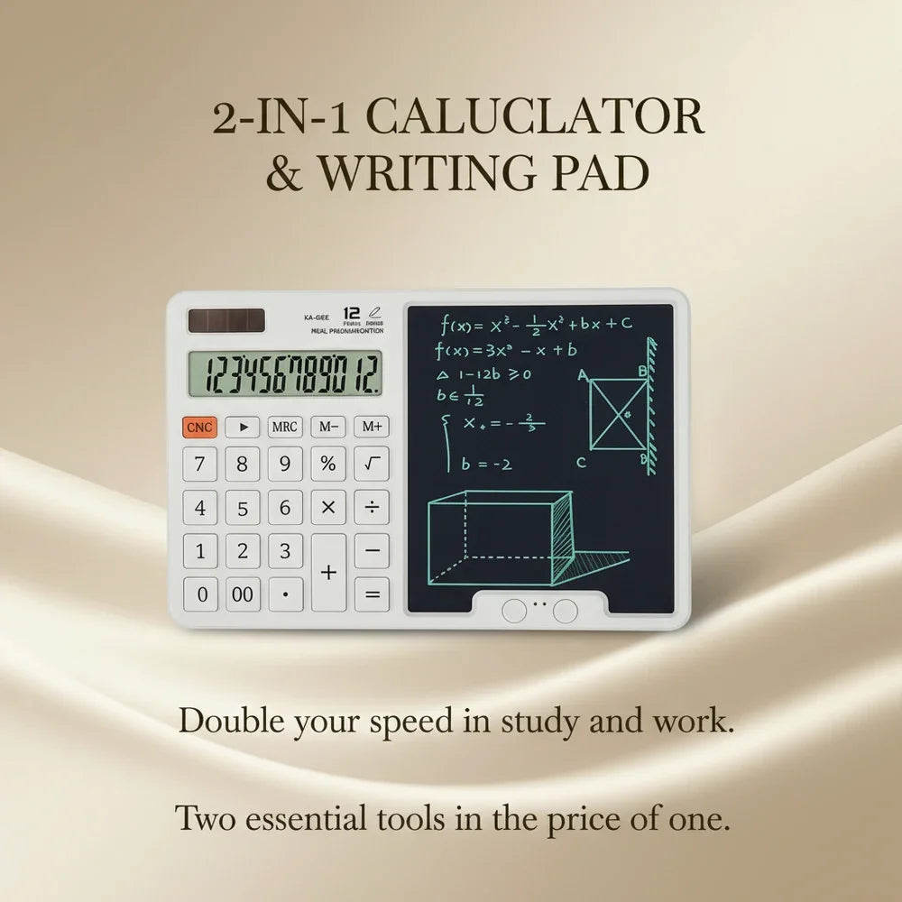 2-in-1 Smart Calculator | 6-Inch LCD Writing Tablet & Notepad