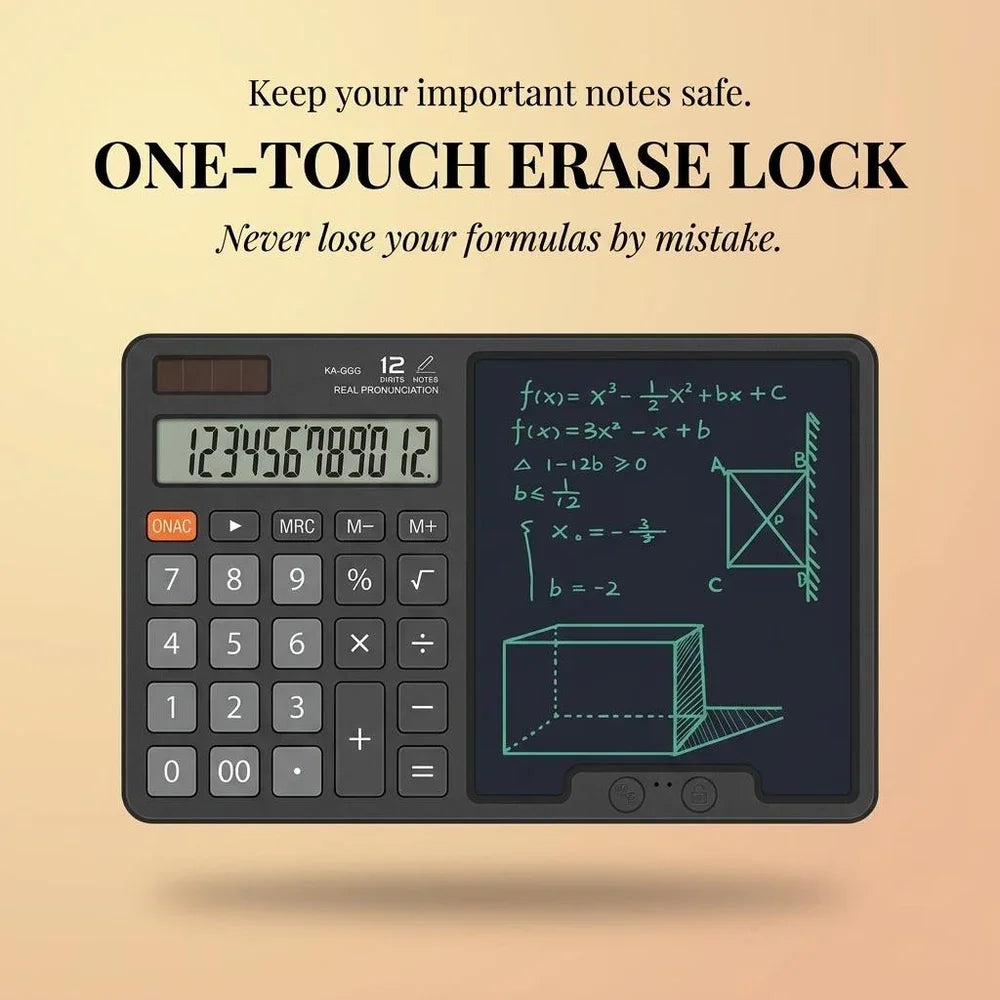 2-in-1 Smart Calculator | 6-Inch LCD Writing Tablet & Notepad