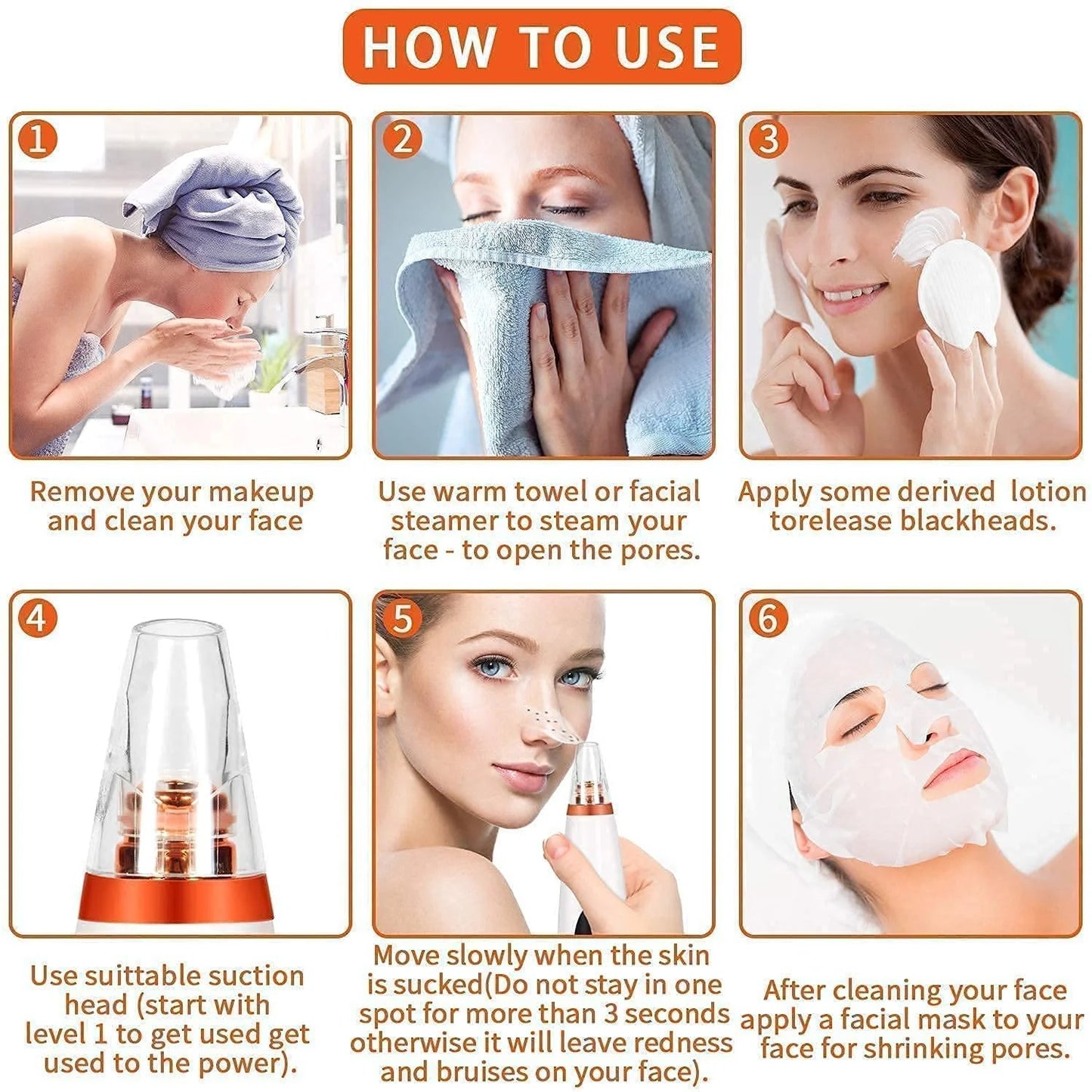 6-in-1 Multi-Functional Blackhead & Pore | Vacuum Suction Technology