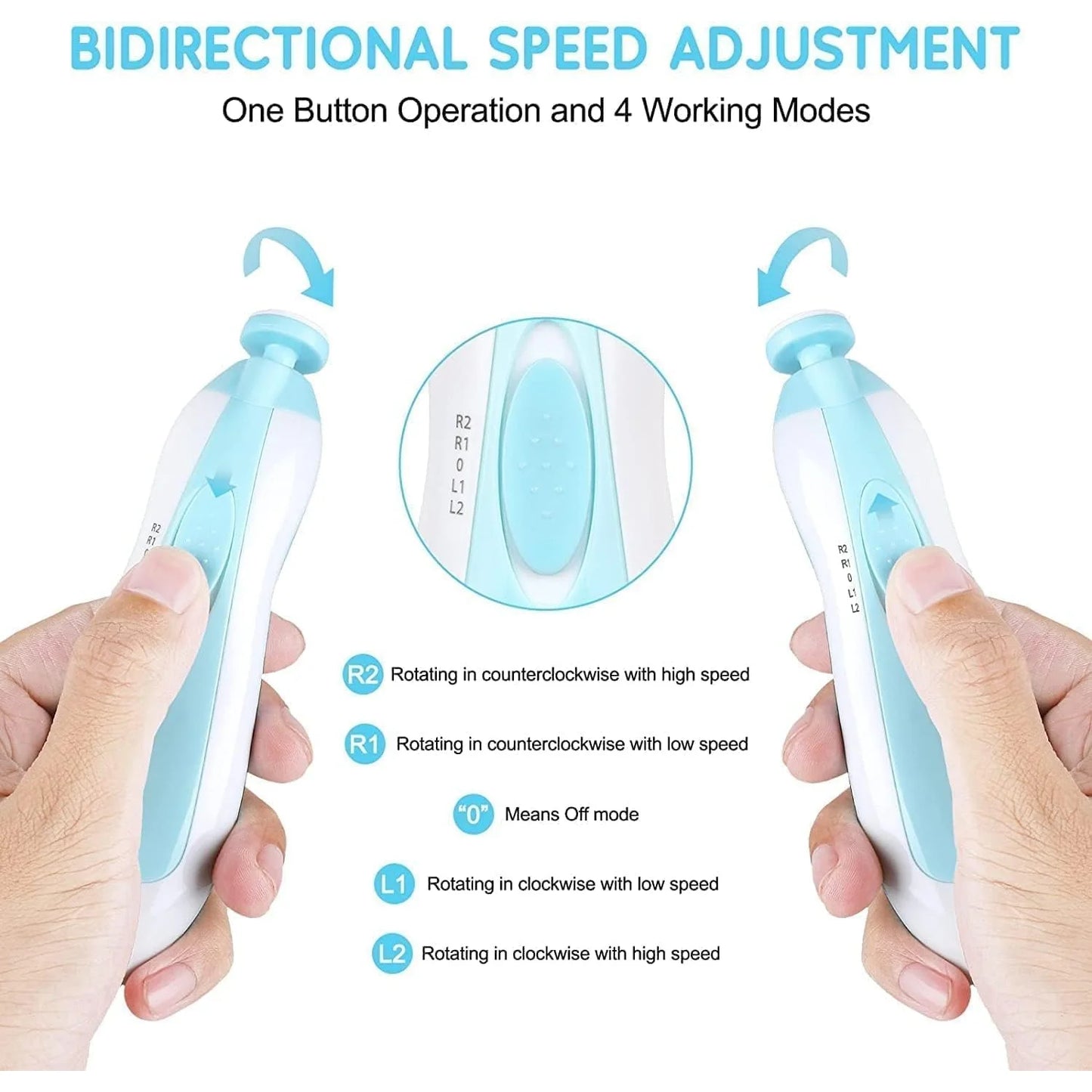 Electric Baby Nail Trimmer Kit | LED Light