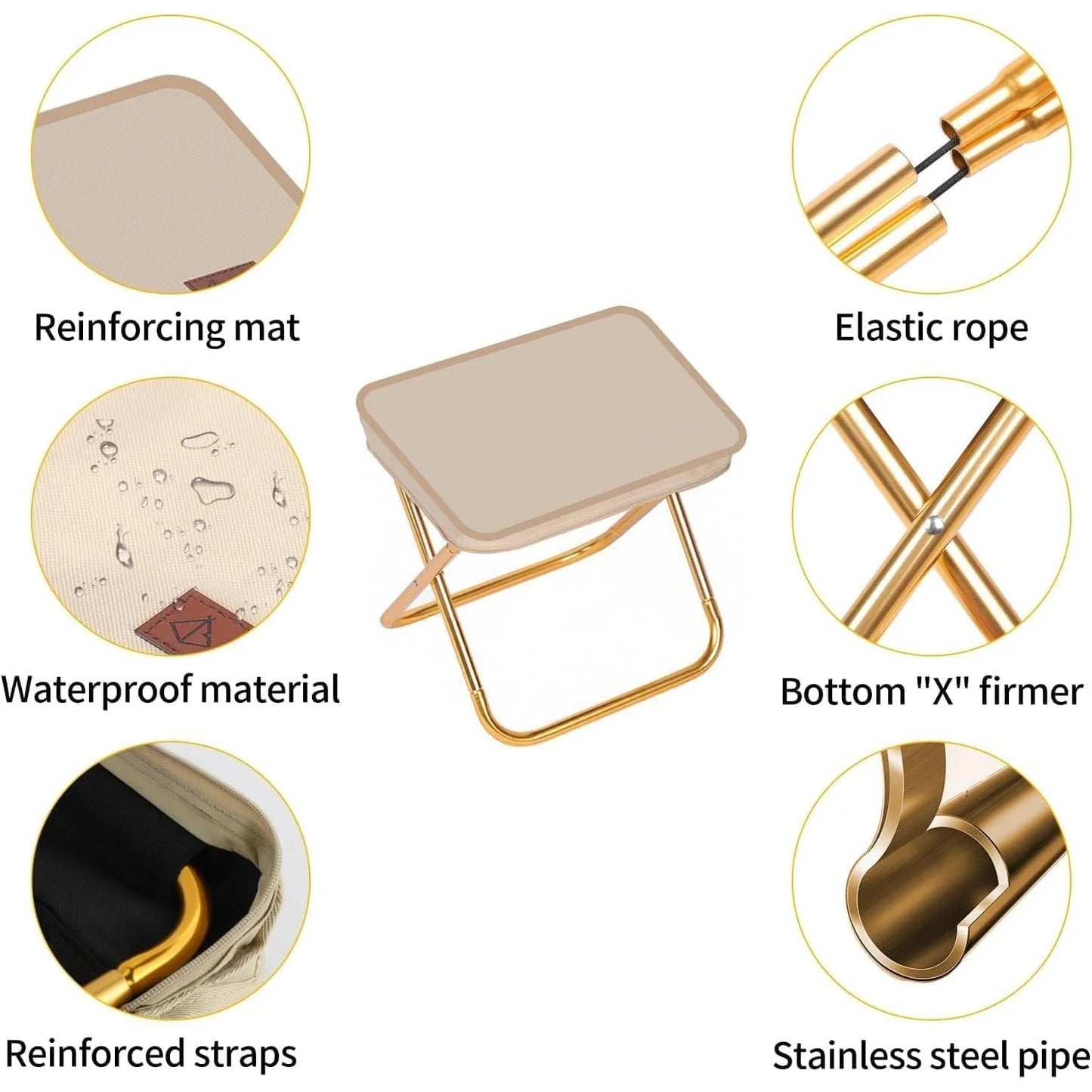 Portable Retractable Folding Stool | Heavy-Duty Outdoor Camping
