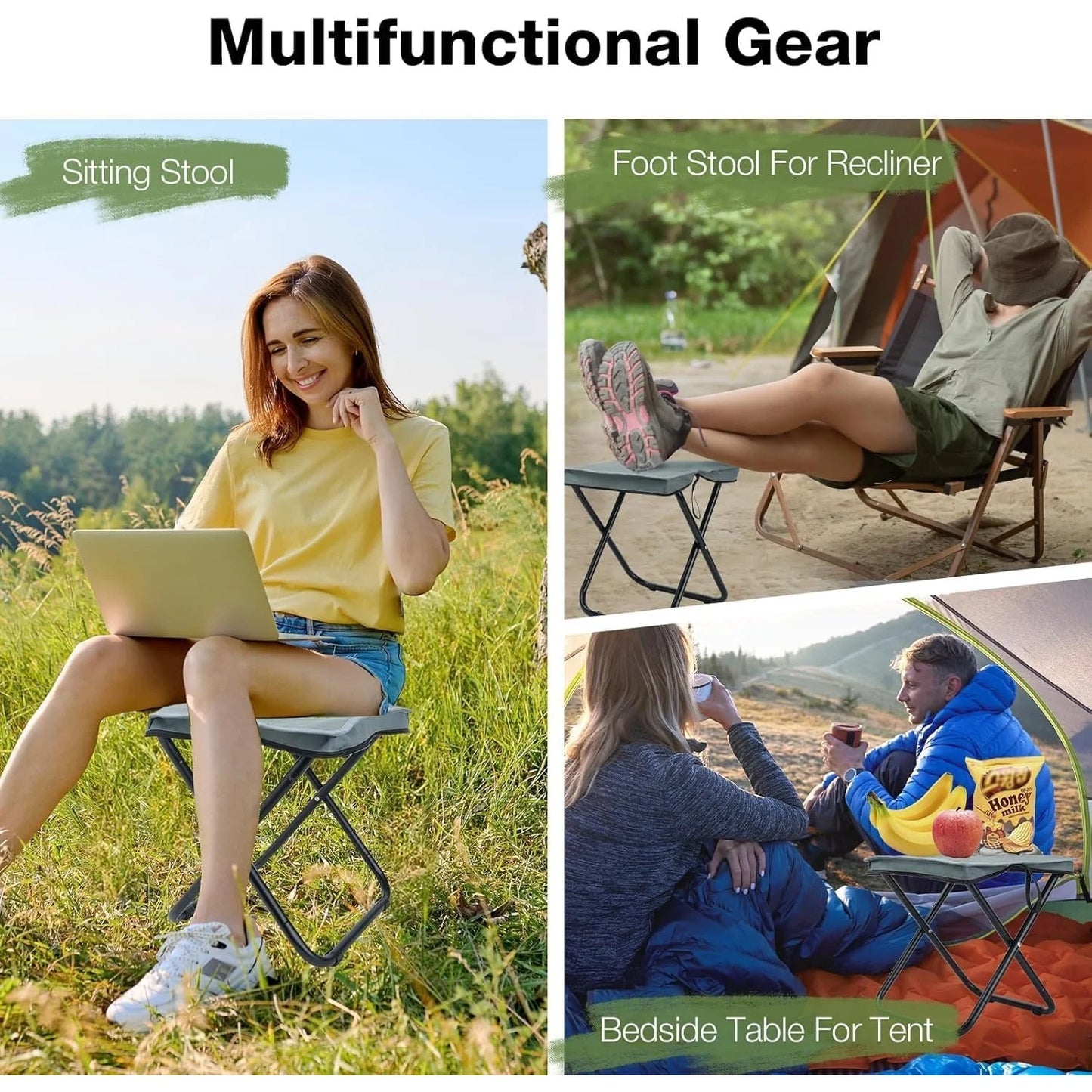 Portable Retractable Folding Stool | Heavy-Duty Outdoor Camping