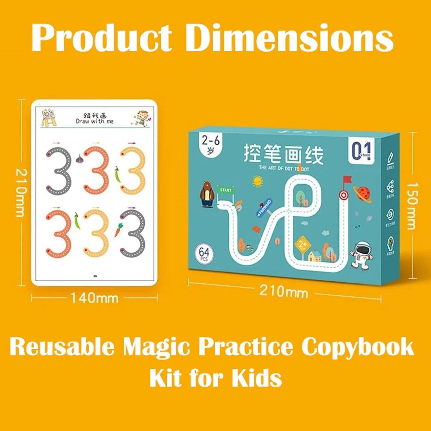 Magic Writing & Calligraphy Practice Book Kit | Reusable (4 Books)