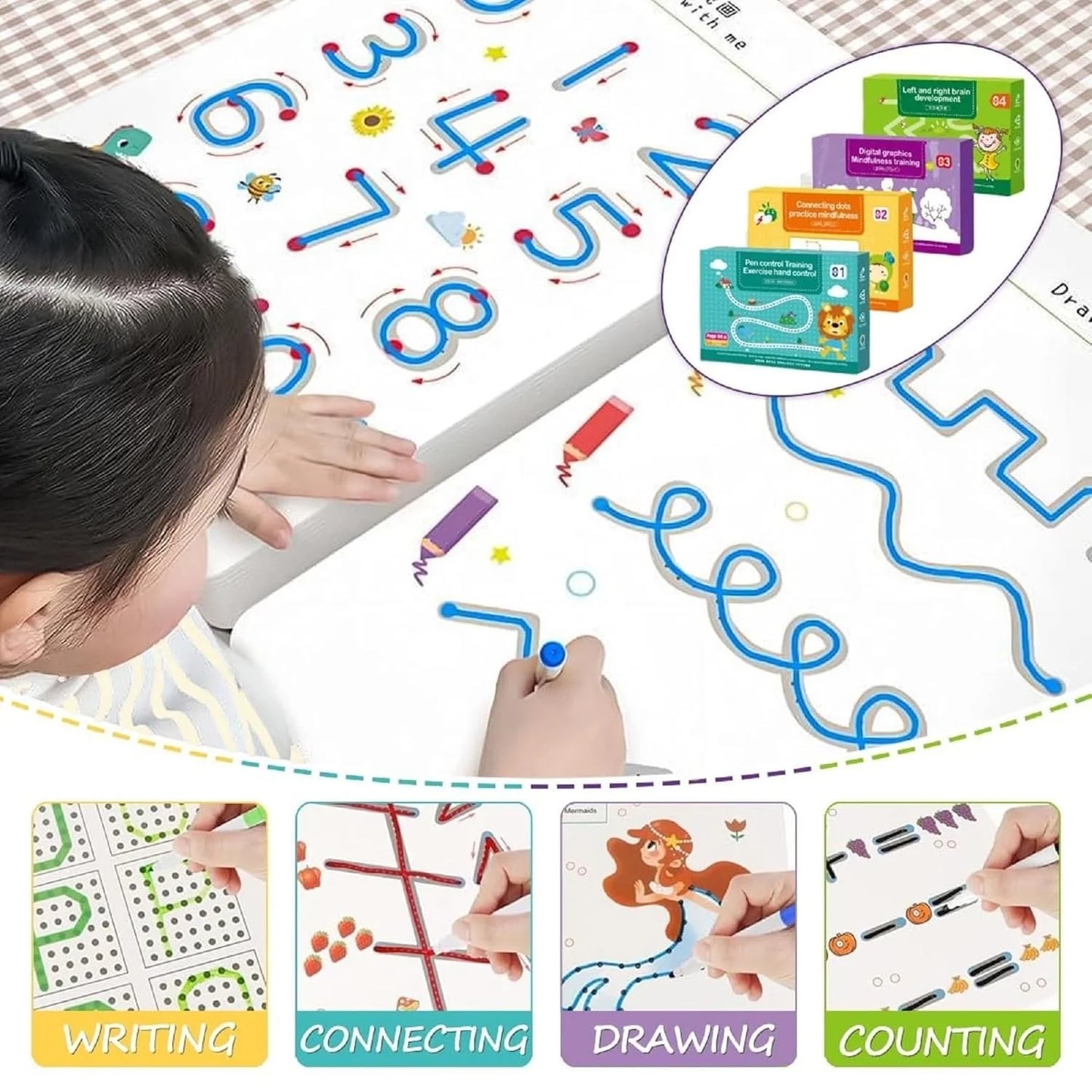 Magic Writing & Calligraphy Practice Book Kit | Reusable (4 Books)