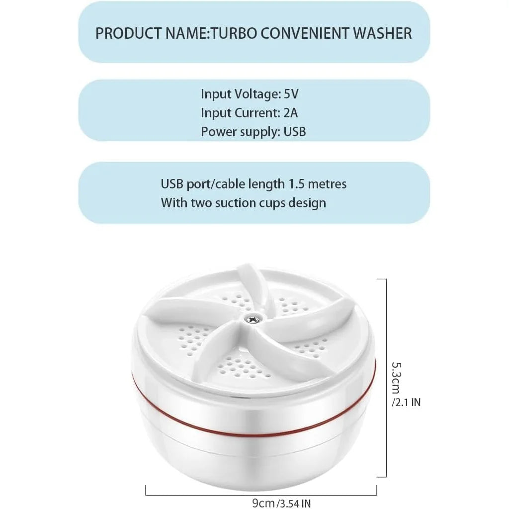 Portable Mini Washing Machine | Ultrasonic Turbine | Travel Friendly