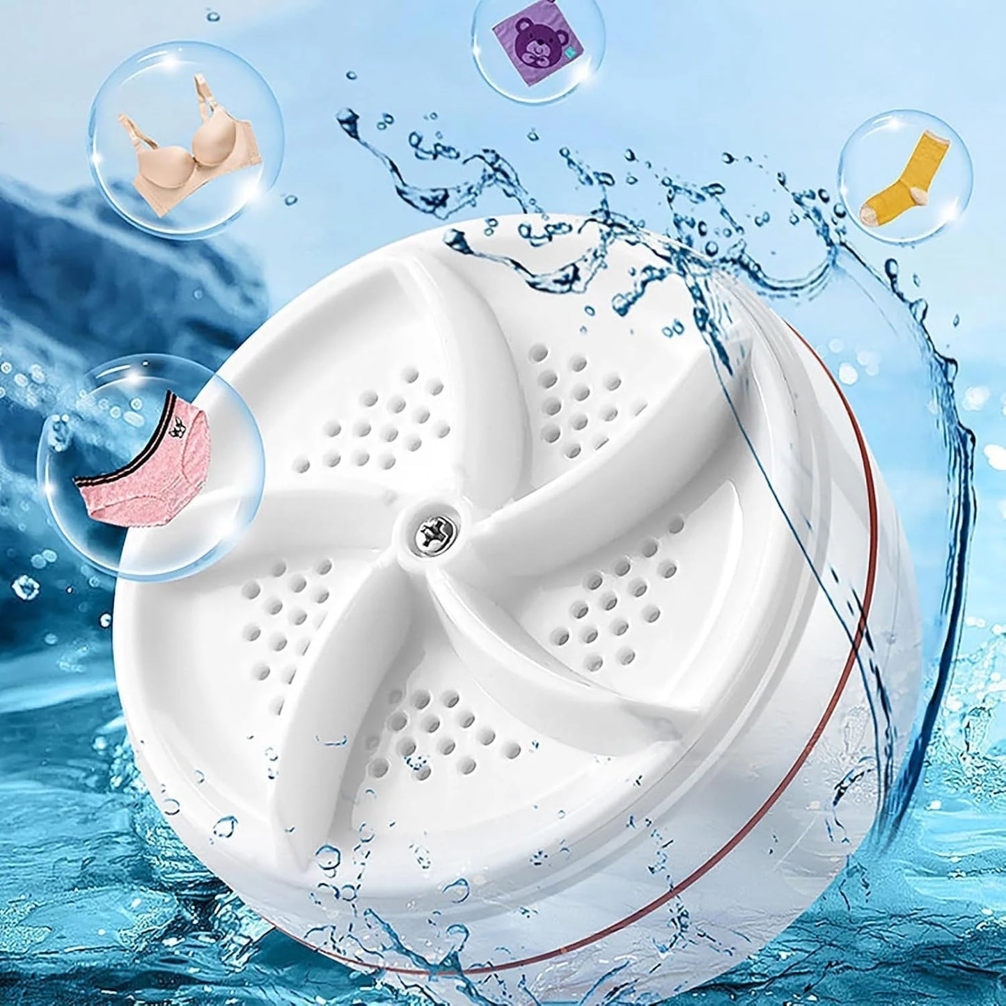 Portable Mini Washing Machine | Ultrasonic Turbine | Travel Friendly