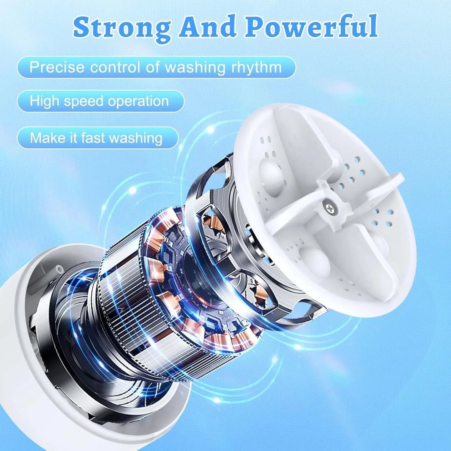 Portable Mini Washing Machine | Ultrasonic Turbine | Travel Friendly