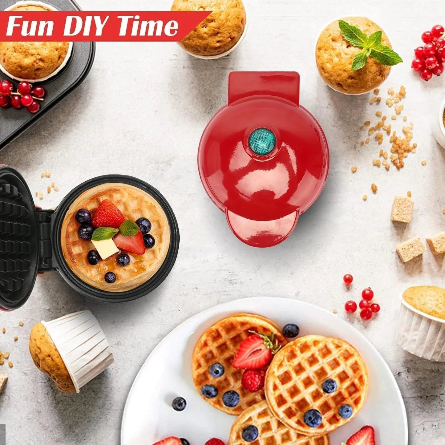 Mini Electric Non-Stick Waffle Maker Machine