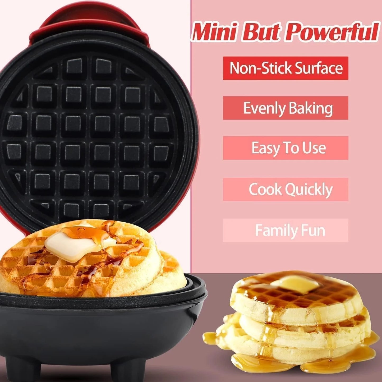 Mini Electric Non-Stick Waffle Maker Machine