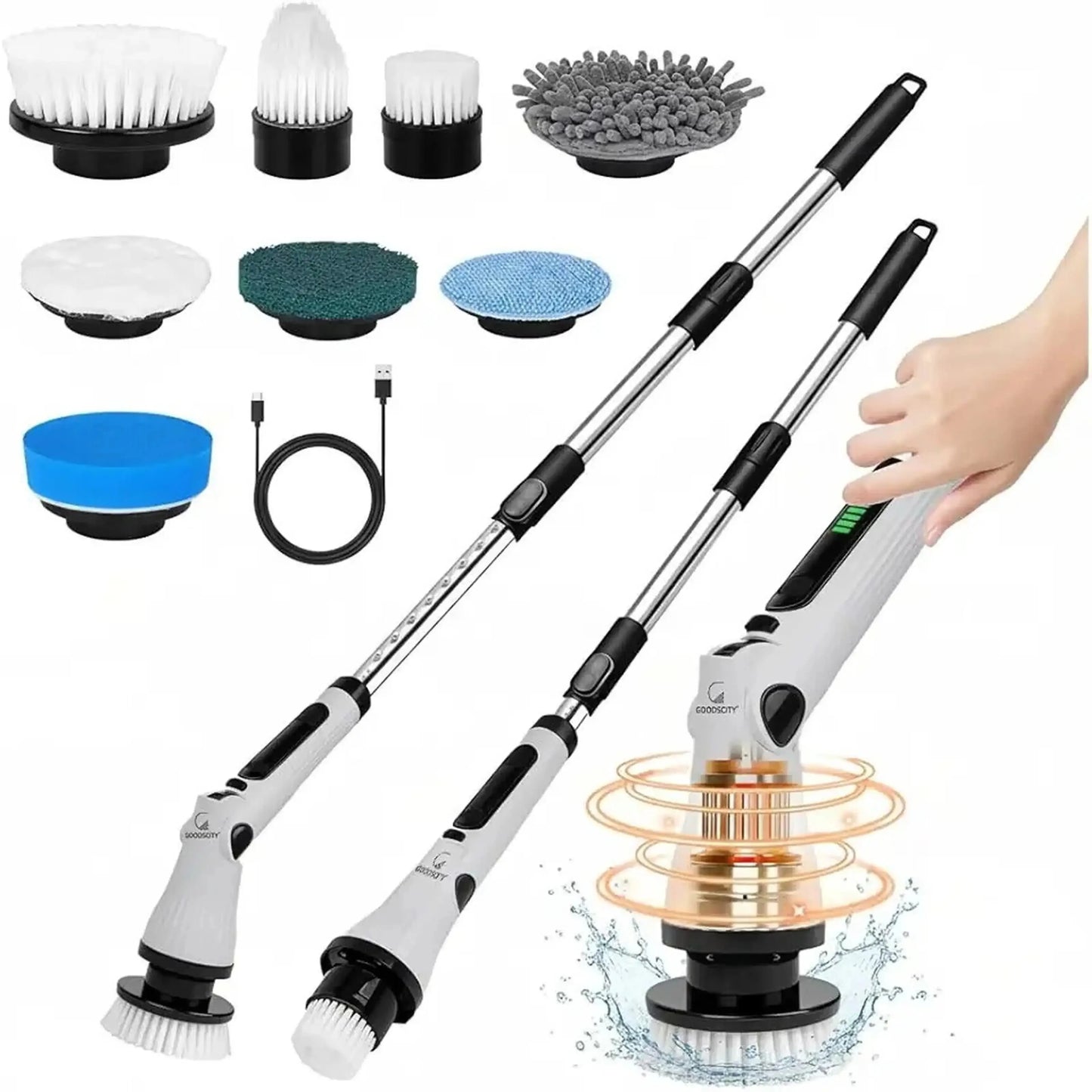 9-in-1 Multifunctional Electric Cleaning Brush & Spin Scrubber