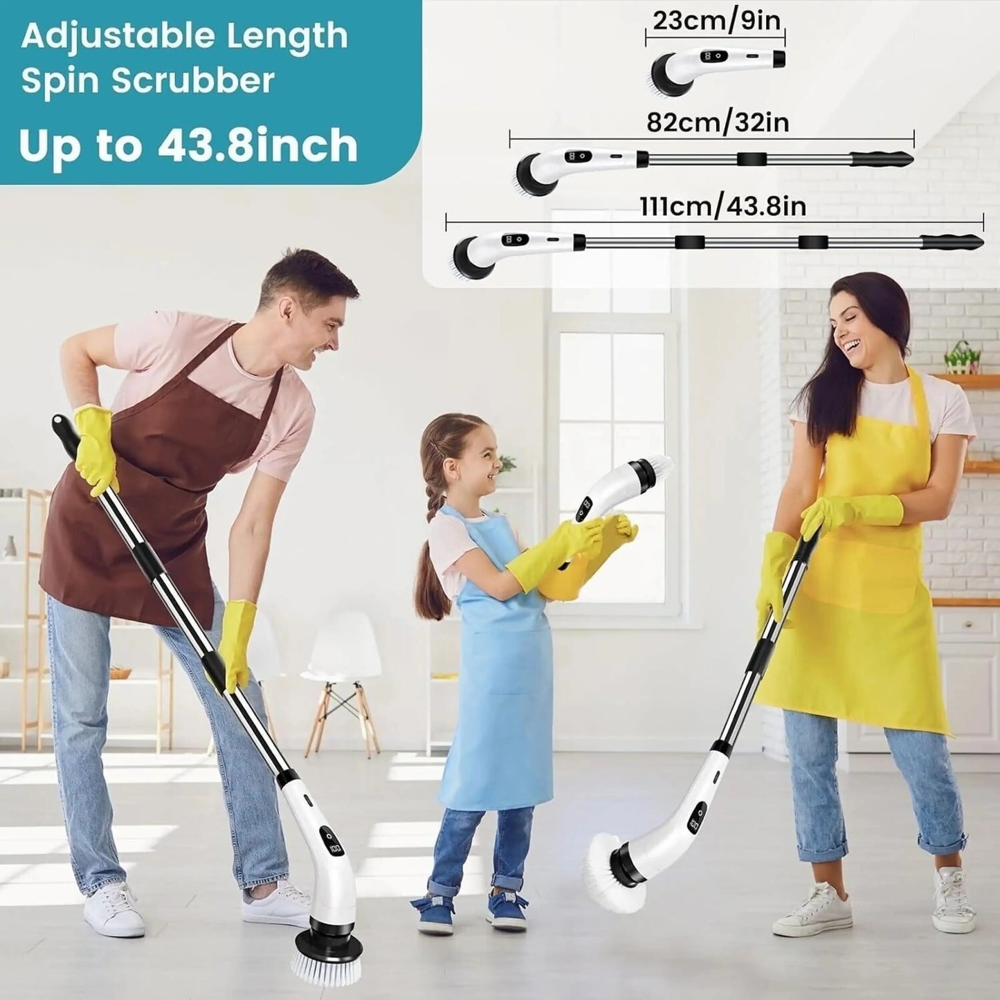 9-in-1 Multifunctional Electric Cleaning Brush & Spin Scrubber