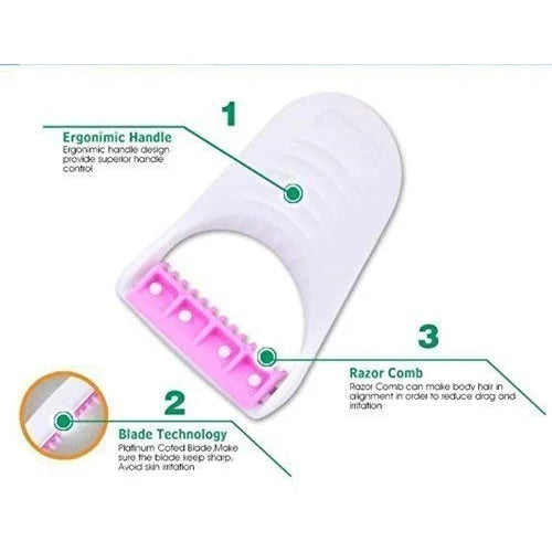Safety Double-Edge Portable Razor with Replacement Blades (Pack of 6)
