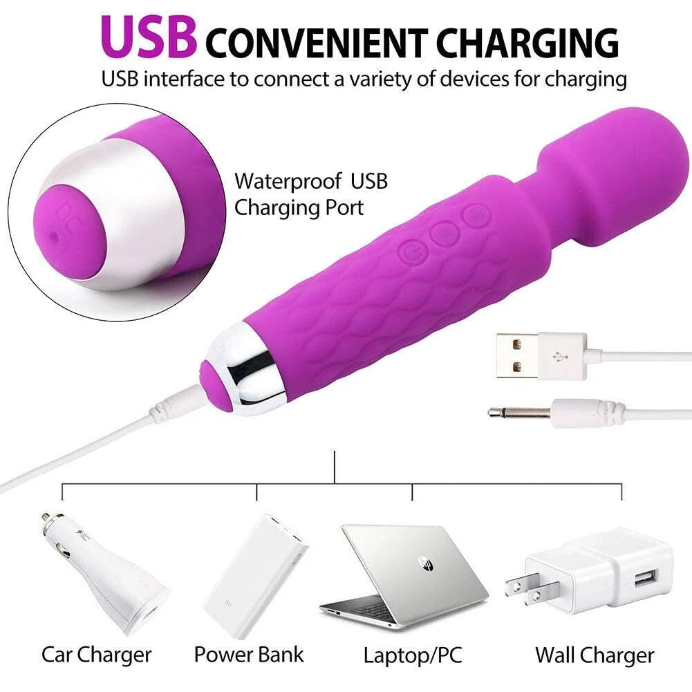 8-Speed Cordless Wand Massager | Muscle Pain Relief & Relaxation