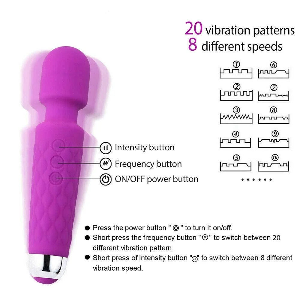 8-Speed Cordless Wand Massager | Muscle Pain Relief & Relaxation