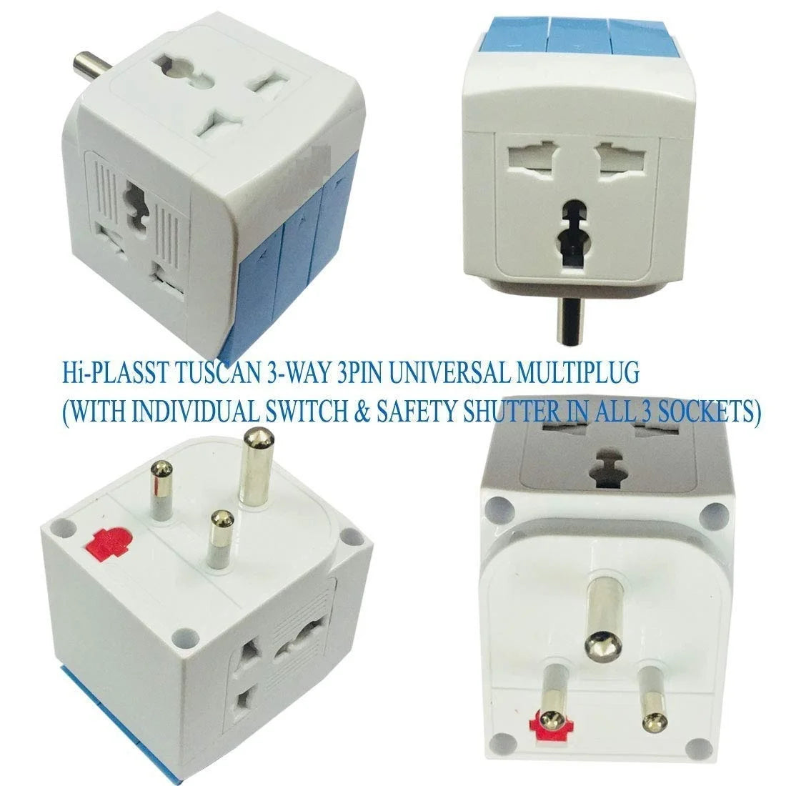 3-Way Multi-Plug Socket Adapter with Surge Protector