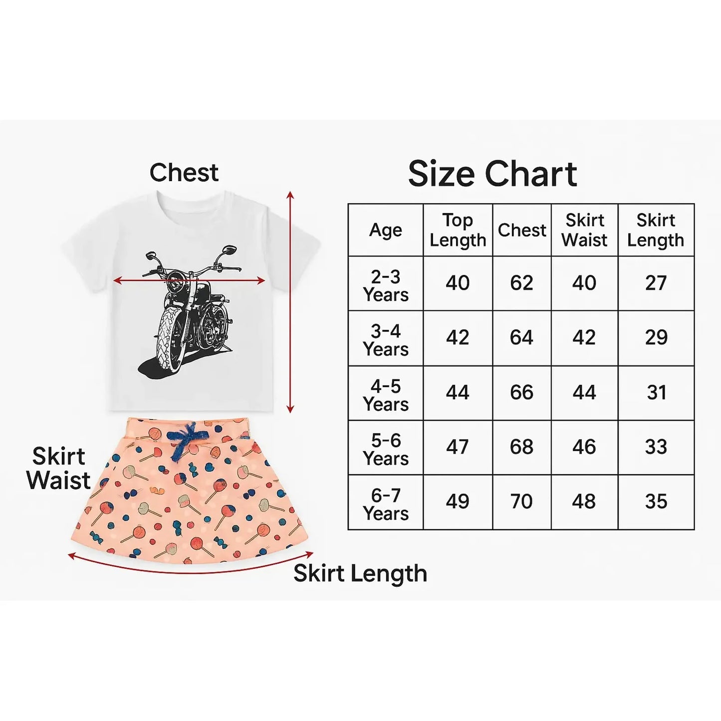 Baby Girl Clothing Set | Breathable 100% Organic Cotton | Age 1-2