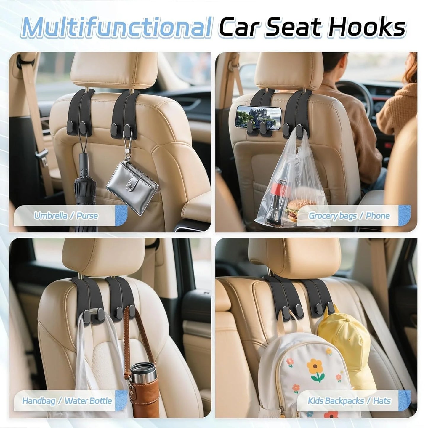 Car Seat Headrest Hooks