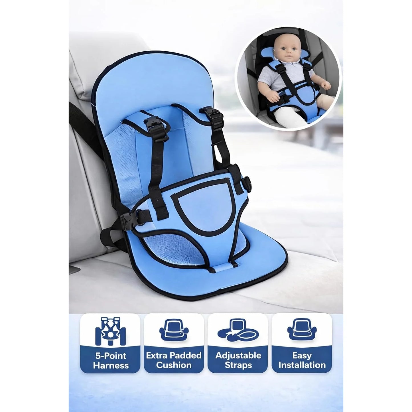Baby Car Seat Cushion | Toddler Protection Booster