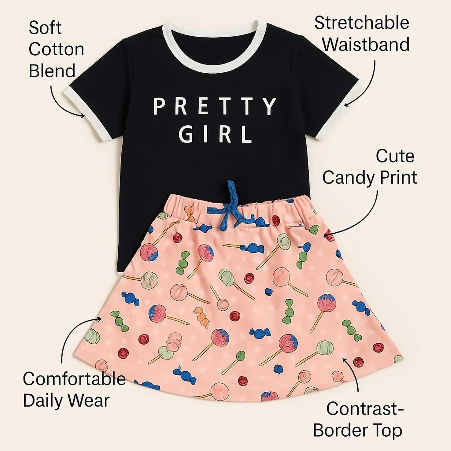 Baby Girl Clothing Set | Breathable 100% Organic Cotton | Age 1-2