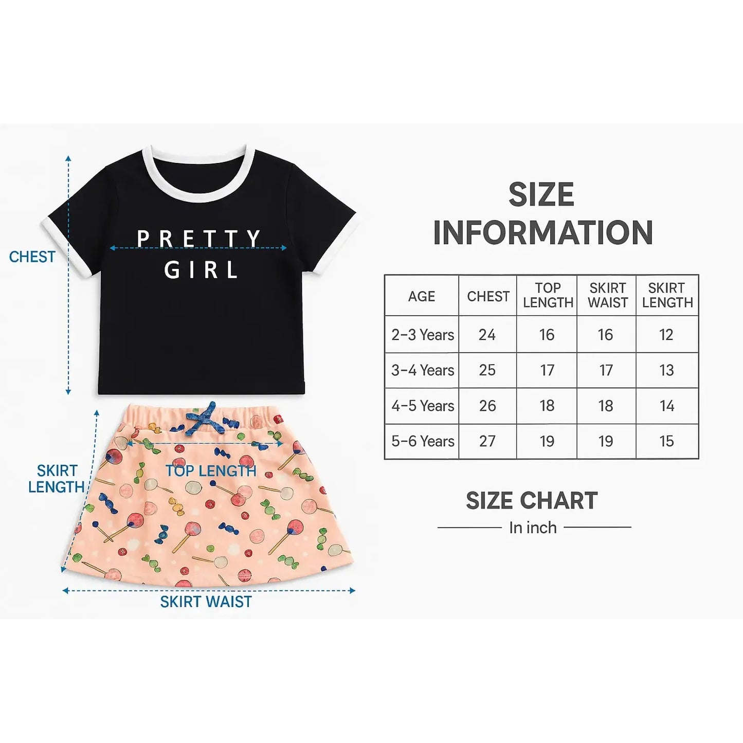 Baby Girl Clothing Set | Breathable 100% Organic Cotton | Age 1-2